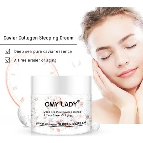 Natural Caviar Collagen Night Cream Facial Moisturizer Sleeping Cream Skin Moisturizing Soothing Skin Care