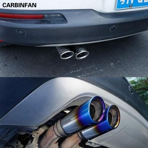 Stainless Steel Car Styling Muffler Tail Pipe Dedicate Exhaust Tip Cover 2pcs/Set For Volkswagen Tiguan L TiguanL MK2 2016 2017