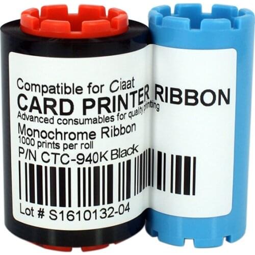 Printer Ribbon CTC-940K Black Ribbon 1000prints/roll for Ciaat CTC-940 Card Printer Tapes