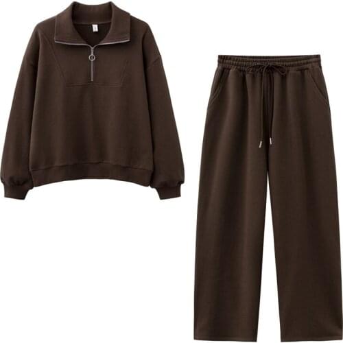 Richkeda Store New 2021 Women Fashion Sweatshirt Sets Casual Spring Summer Wild Leg Pants Suit Cotton