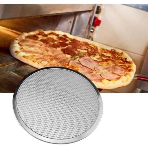 Pizza Pan Tray Multipurpose Food Grade Aluminum Alloy Round Baking Mesh Pan for Home Bakeware Baking Tool