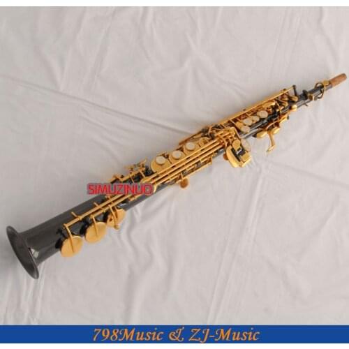 Professional Black Nickel Soprano Saxophone High F# Sax 2 Neck New Case