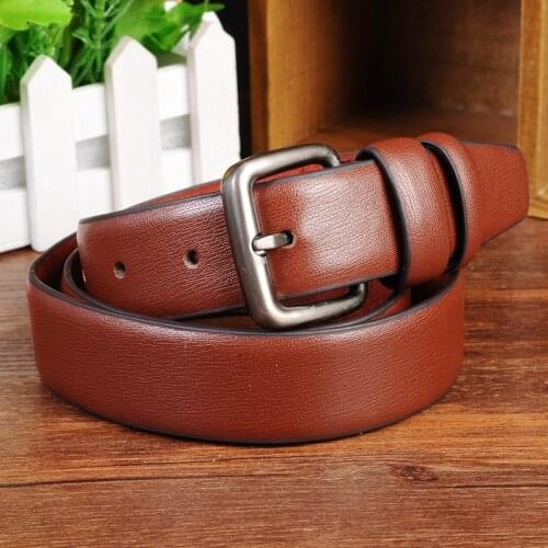 Women/men Belt Black/white/brown/coffee Female/male Belts Fashion Leather Strap 110CM with Alloy Buckle