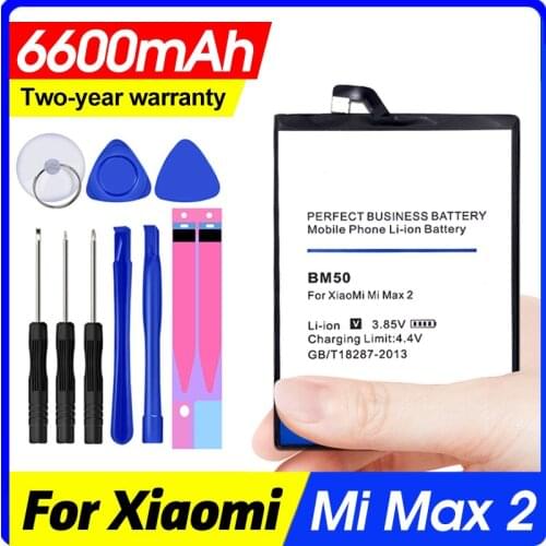 Replacement Battery For Xiaomi Mi Max 2 Max2 BM50 Phone Battery 6600mAh