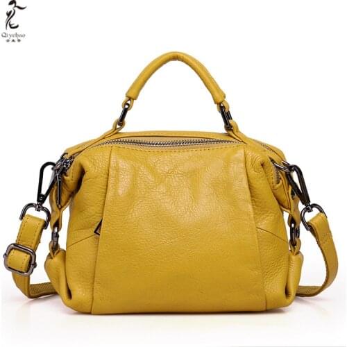 Cow Leather Large Capacity Women Soft Handbag Casual Zipper Shoulder Bags