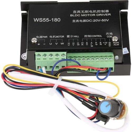 WS55-180 DC Motor Driver 20V-50V CNC Brushless Spindle Motor BLDC Motor Driver Controller