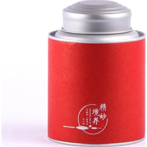 Xin Jia Yi Packing High Quality Olive Oil Tin Containers Round Flower Tea Paper Container Glossy Tea Packing Black Paper Can