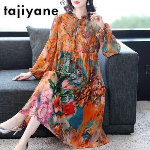 For Dresses Long Women Real Silk Summer Dress Elegant Oversize Woman 100% Silk Dresses Womenswear Ropa Mujer TN2536