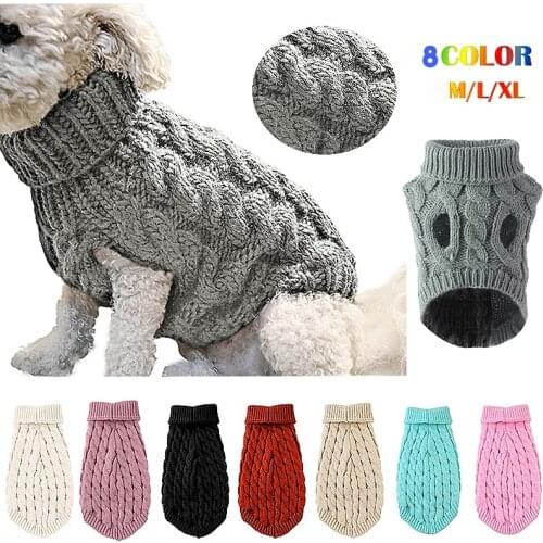 Winter Dog Clothes Knitted Warm Wool Puppy Outfit Pet Clothing For Small Medium Dogs Chihuahua Dog Sweater French Bulldog Clothe