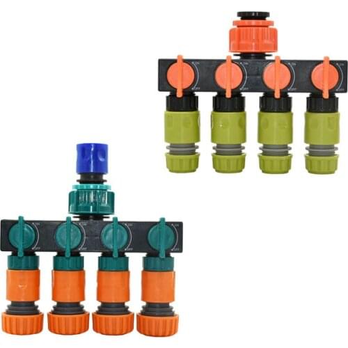 1/2 3/4 Garden hose 4-way Tap water splitter garden water tap connector G1/2 G3/4 G1 1PCS