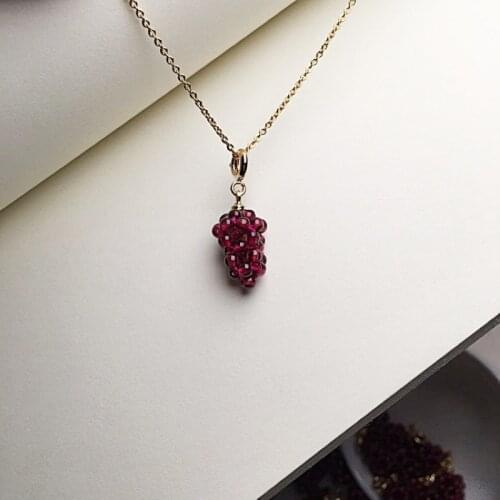 1Pc Fashion Natural Garnet pendant Crystal healing stone grape pendant For Men Women Jewelry Purple Reiki Mineral Gift