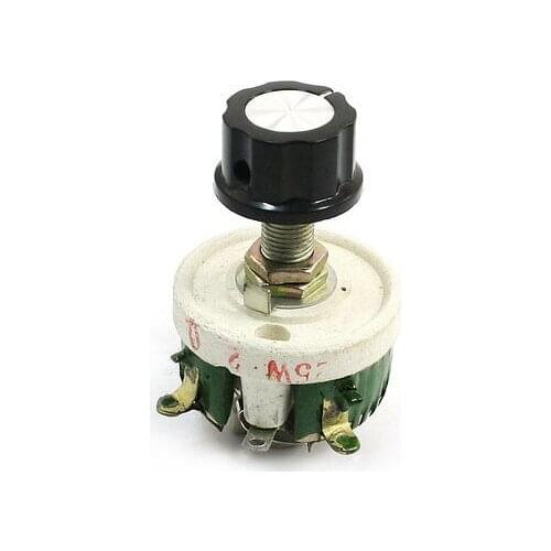25W 2 Ohm Ceramic Wirewound Potentiometer Variable Resistor Rheostat