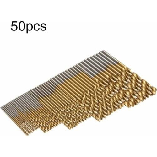 Gold/Sliver 50 PCS Titanium Coated HSS Vogue Steel Drill Bit Set Tool 1/1.5/2/2.5/3mm Drill Bit Tools