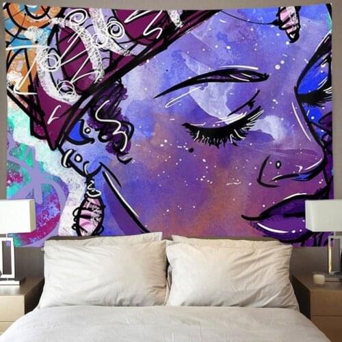 African American black Woman girl Hippie Art Tapestry Wall Hanging Home Decor