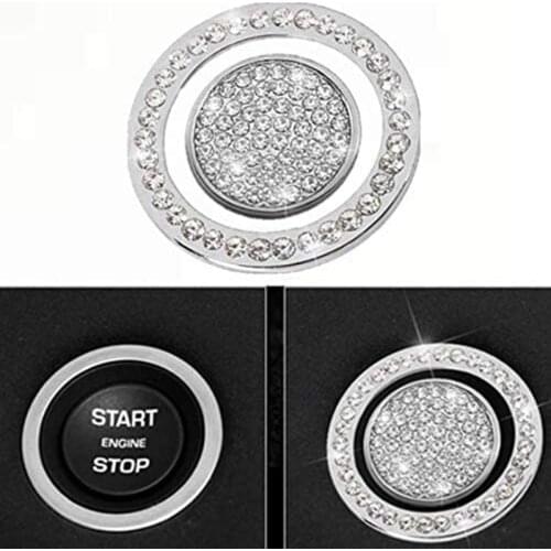 Car Bling Accessories for Land Jaguar XJ Ignition Start Button Rhinestone Decals Sticker