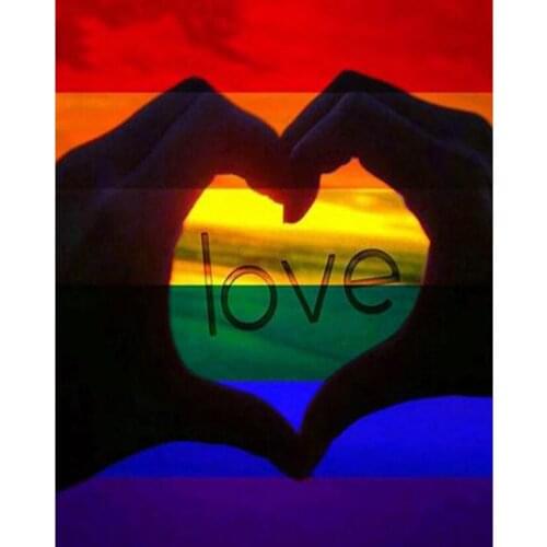 Full Square Drill Diamond Painting Rainbow Love 5d DIY Diamond Embroidery Scenery Picture Of Rhinestone Decoration Gift XN1483