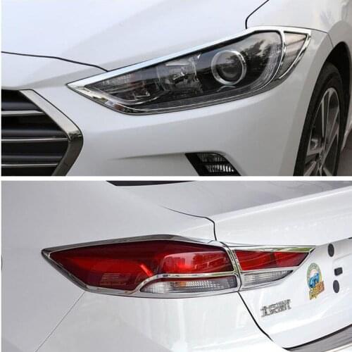 Car-styling For Hyundai Elantra Avante 2016-2018 Front/Rear Light Lamp Cover Trim Chromed