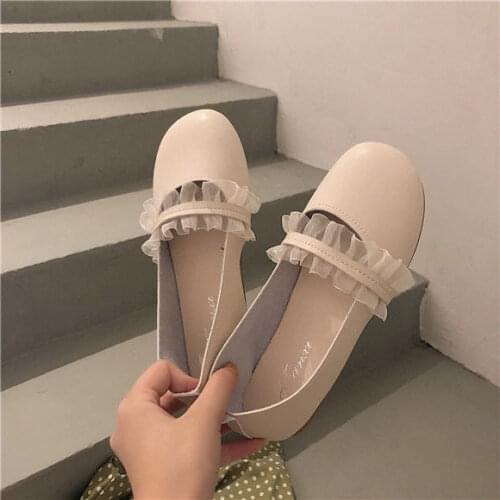 Ballet Flats Shoes Women Basic 2021 Two Color Splice Genuine Leather Bow Round Ballet Shoes Tweed Fashion Flats Work Women Shoes