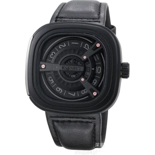 New Leather Belt Square Fashion Men Watches Quartz Wrist Watch Men