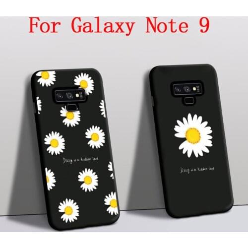 Funda For Samsung Glaxy Note 9 case N9600 Silicone Protector Daisy Flower phone cover For Samsung Galaxy Note 9 back Cover Black