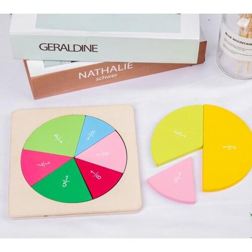 Preschool Circular Mathematics Fraction Board Division Teaching Aids Montessori Education Math Toy Children Learning tool Toy