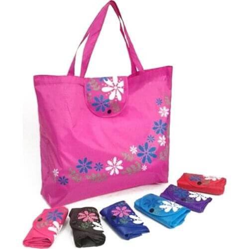 Environmental Shopping Bag Women Foldable Handbag Casual Floral Multi-Function Convenient Shopping Pouch Large Capacity Bag