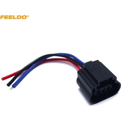 FEELDO 1Pc Car H13 Female Plastic Socket Case Halogen LED Headlamp Holder Connector Wire Plug Adapter #AM1862