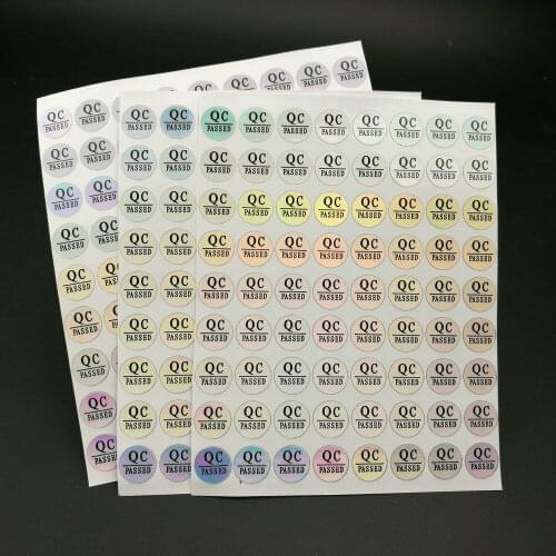 QC Adhesive Label Sticker Hologram Label Sticker QC PASSED Laser Stickers Waterproof 1500pcs