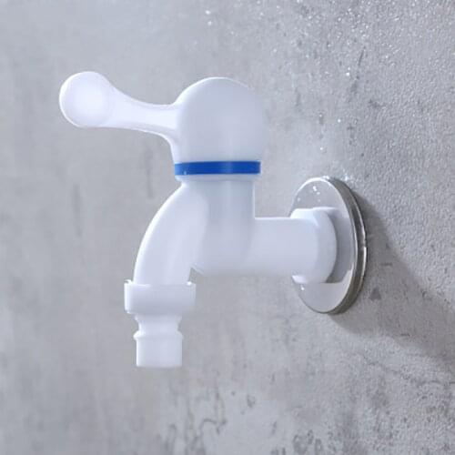 1/2 or 3/4 Inch PP Bibcocks Plastic Thread Interface Fast On Faucet Washing Machine Tap Home Replacement