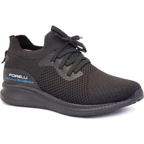 Forelli Aylis Black Women Shoes Comfort Linen Fabric Orthopedic Sneakers Casual Use Breathable Walking Street Style Elevator