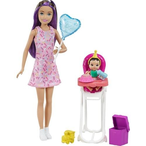 Barbie Babysitter Doll and Accessories FHY97-GRP40- Babysitter Barbie Barbie-with a baby-Barbie doll with a baby