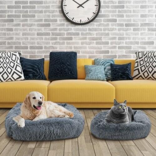 Square Super Soft Dog Bed Warm Plush Cat Mat Dog Beds For Large Dogs Puppy Bed House Nest Cushion Pet Product Accessories