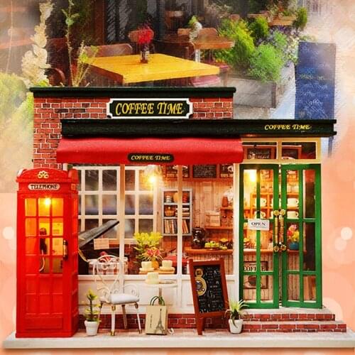 Miniature House Room Doll House Furniture Miniature Dollhouse DIY Theatre Puzzle Toys Children DIY Dollhouse CASA DE BONECA