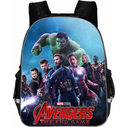 Disney Hot Avengers Anime Schoolbag Childrens School Backpack For Boy Girl Kids School Bookbag For Primary School Students