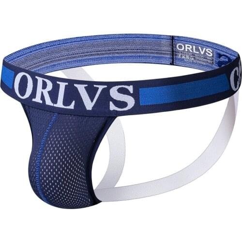 ORLVS Brand Mesh Men Jockstraps gay underwear Sexy Men underwear penis pouch Push UP men thong string homme tanga hombre