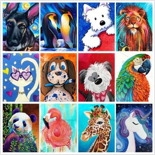 5D Diamond Painting Cartoon Animals DIY Full Square/Round Diamond Embroidery Kit Cross Stitch Art Home Decoration Children Gift