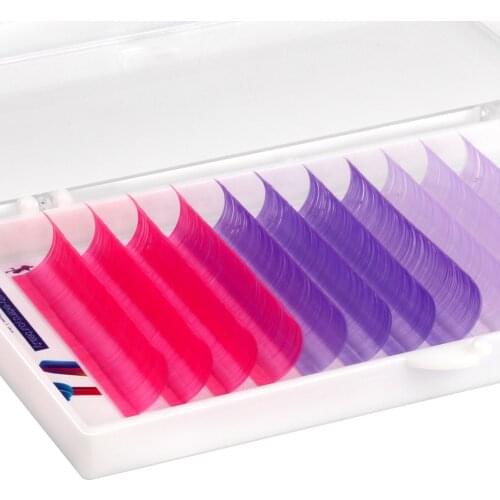 THINKSHOW C D Curl 0.07 0.10 Rainbow Color Lash Eyelash Extension Ombre 3D Mink Natural Cilias Mink Individual Eyelash Extension