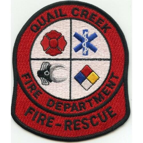 Custom embroidery Patch QUAIL CREEK TEXAS TX Fire Rescue iron on badge can be customizd with your design no MOQ