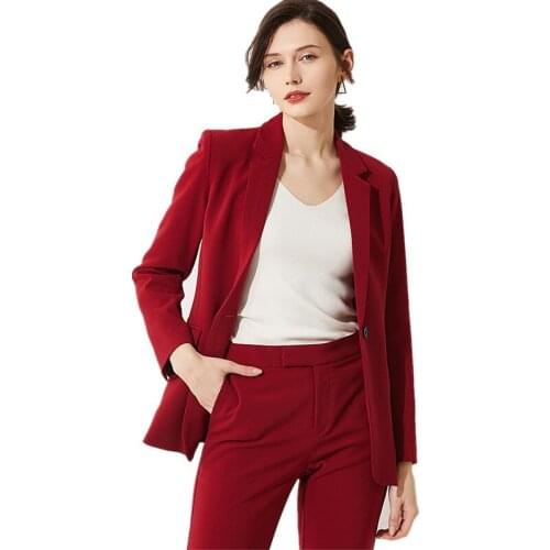 New Suit Jacket Suit Formal Simple Solid Color Two Piece Set Women Suit Office Clothes Female Elegant Temperament Suit Pants