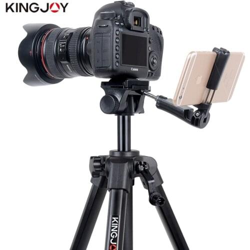 Kingjoy VT-930 Camera Tripod Stand Profesional Aluminum Alloy With Rocker Arm For All Models Flexible Portable Stativ Holder