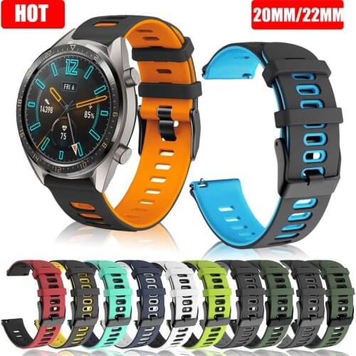 Silicone Band For Huawei Watch 2 3 GT 2E Gt 2 42 Pro Sport Watchband Amazfit GTR GTS 42 47 TicWatch E Wristband Replace Bracelet