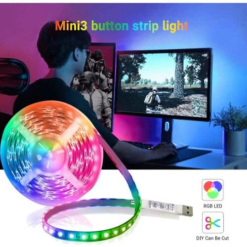 LED Lights StripS USB RGB SMD2835 DC5V 1M 2M 3M 4M 5M Flexible Lamp Tape Diode TV Background Lighting luces LED 3 Key Control