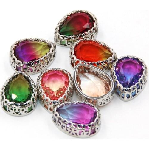 Clothing decoration glass strass Teardrop shape sew on crystal rhinestones applique diy shoes/garment