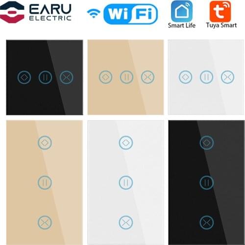 10A 240V WiFi Smart Touch Curtain Switch Roller Blinds Motor Switch Tuya Smart Life Remote Control Works with Alexa Google Home