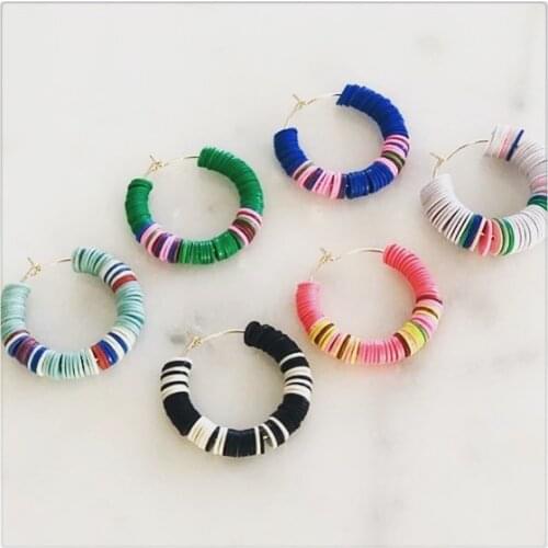 Earrings for women aros largos mujer acrylic Bead HEISHI surfer argollas aros loop huggie earrings fashion jewelry 2019 circle