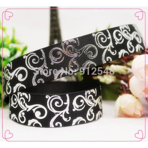14102320,7/8'' 22MM Patterns hot silver Printed grosgrain ribbon, DIY handmade materials accessories,Gift wrap ribbon