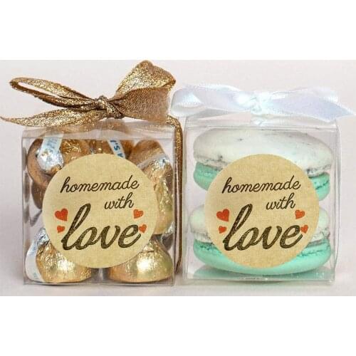 500Pcs Adhesive Thank You Sticker Seal Labels Stationery Handmade With Love Stickers Kraft Paper Stickers For Package