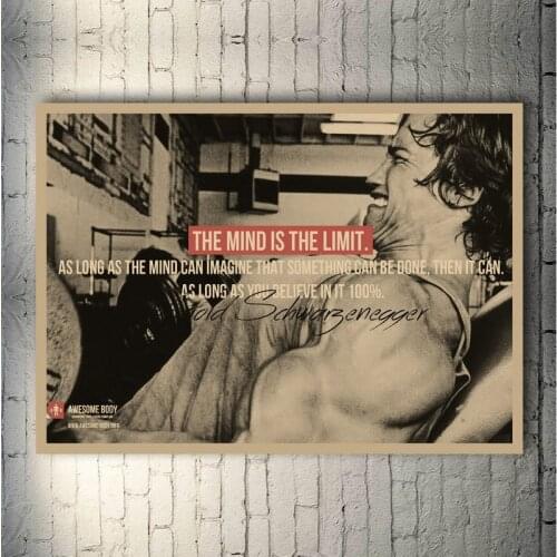 Arnold Schwarzenegger Retro Poster Bodybuilding Motivational Canvas Print Poster For Living Room Decor Bar Decoration