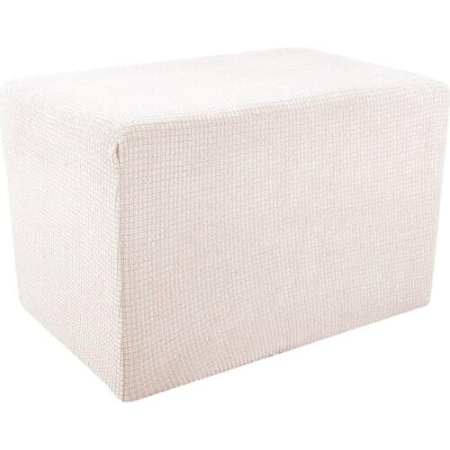 Big Size Ottoman Pouf Cover Stretch Jacquard Footrest Stool Slipcover