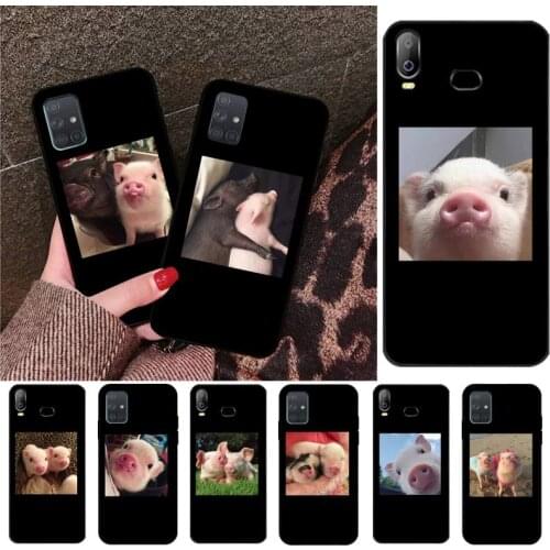 Little Black and Pink Pet Pig Phone Case For Samsung Galaxy A21S A01 A11 A31 A81 A10 A20E A30 A40 A50 A70 A80 A71 A51